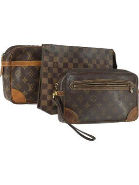 LOUIS VUITTON Monogram Clutch Bag 3 Set